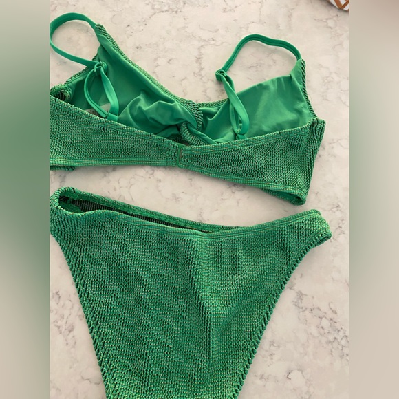 Like New Good American Always Fits Twist Bikini Top and Bottoms Green - Picture 5 of 8
